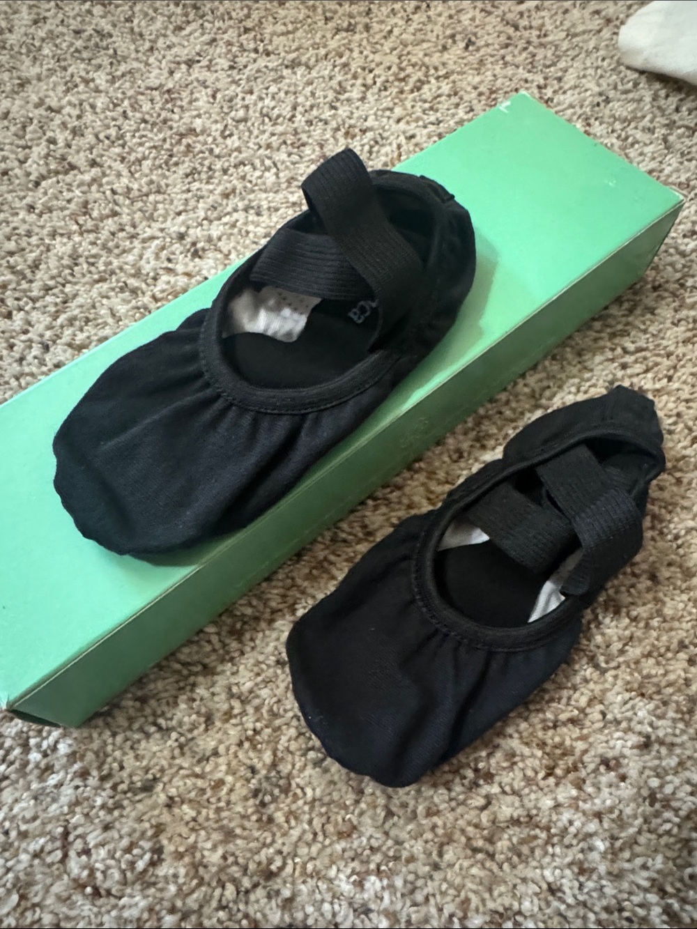 Kids Black Ballet Shoes with Elastic Strap